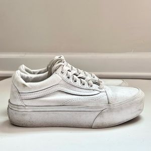 Vans Old Skool Skateboard White Canvas Sneakers